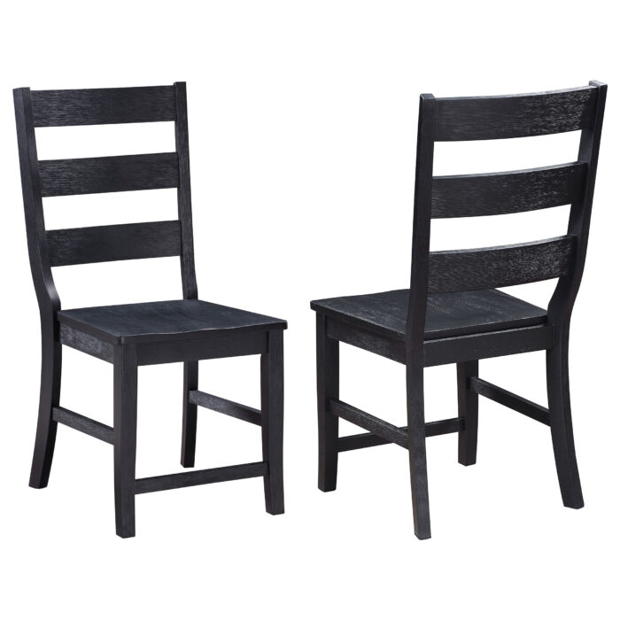 Newport Ladder Back Wood Dining Side Chair Black (Set of 2) product image