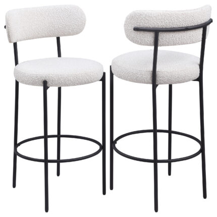 Viola Boucle Upholstered Bar Chair Cream (Set of 2) product image