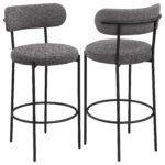 Viola Boucle Upholstered Bar Chair Grey (Set of 2) product image