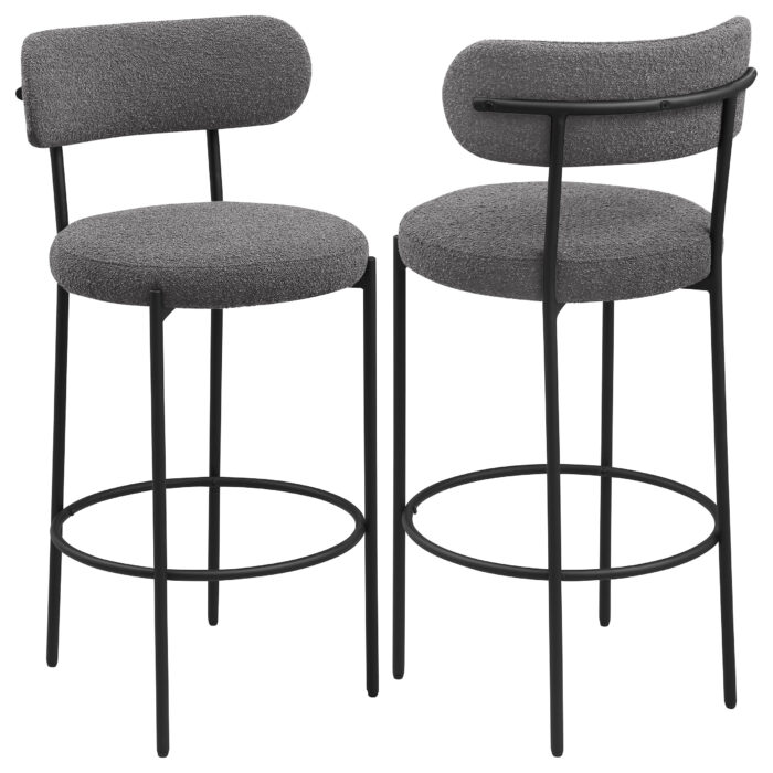 Viola Boucle Upholstered Bar Chair Grey (Set of 2) product image