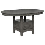 Lavon Oval 60-inch Extension Leaf Dining Table Medium Grey product image