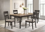 Bridget 5-piece Rectangular Dining Set Charcoal Sand Through product image