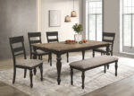 Bridget 6-piece Rectangular Dining Set Charcoal Sand Through product image