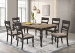 Bridget 7-piece Rectangular Dining Set Charcoal Sand Through product image