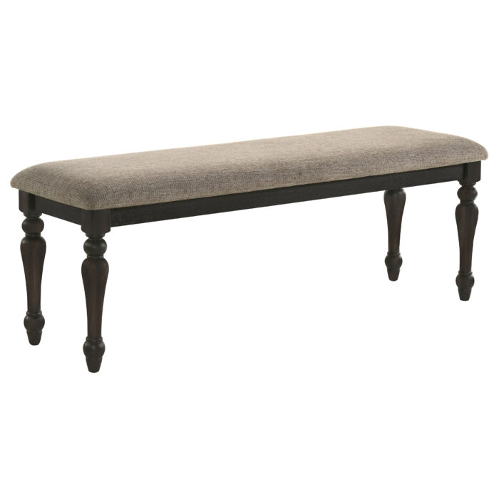 Bridget Fabric Upholstered Dining Bench Stone and Charcoal product image