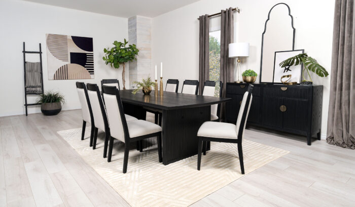 Brookmead 9-piece Extension Leaf Dining Table Set Black product image