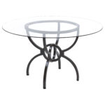 Aviano Round 48-inch Glass Top Metal Dining Table Gunmetal product image