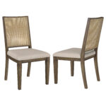 Matisse Woven Rattan Back Dining Side Chair Brown (Set of 2) product image