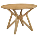 Elowen Round 42-inch Solid Wood Dining Table Light Walnut product image