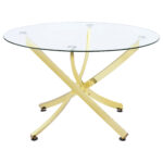 Beckham Round 46-inch Glass Top Dining Table Brass product image