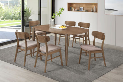 Dortch 7-piece Oval Solid Wood Dining Set Walnut product image