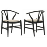 Crestmont Wood Wishbone Dining Side Chair Black (Set of 2) product image