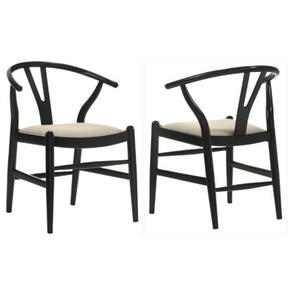 Crestmont Wood Wishbone Dining Side Chair Black (Set of 2) product image