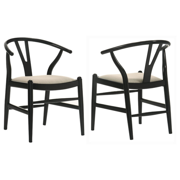 Crestmont Wood Wishbone Dining Side Chair Black (Set of 2) product image