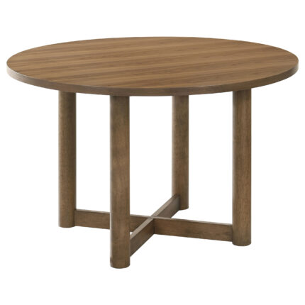 Crestmore 46-inch Round Wood Dining Table Walnut product image