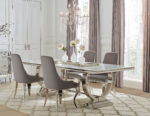 Antoine 5-piece Rectangular Glass Top Dining Table Set Grey product image