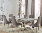 Antoine 7-piece Rectangular Glass Top Dining Table Set Grey product image