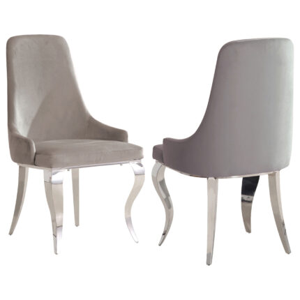 Antoine Velvet Upholstered Dining Side Chair Grey (Set of 2) product image