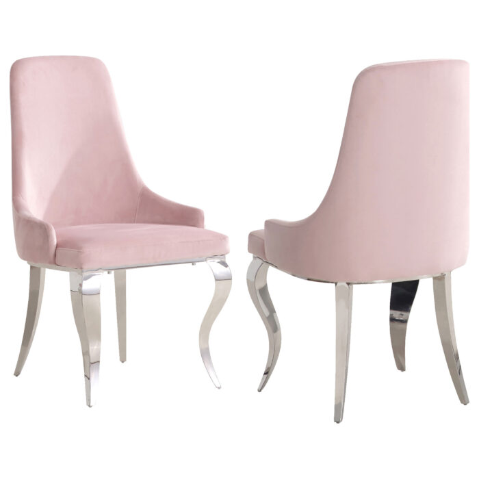 Antoine Velvet Upholstered Dining Side Chair Pink (Set of 2) product image