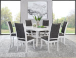 Judd 7-piece 54-inch Round Wood Dining Table Set Pearl White product image