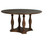 Landon 60-inch Round Wood Pedestal Dining Table Rich Brown product image