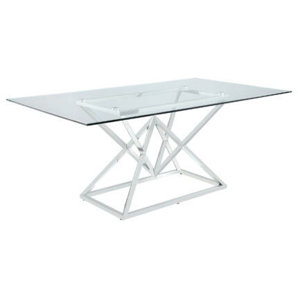 Beaufort Rectangular 71-inch Glass Top Dining Table Chrome product image