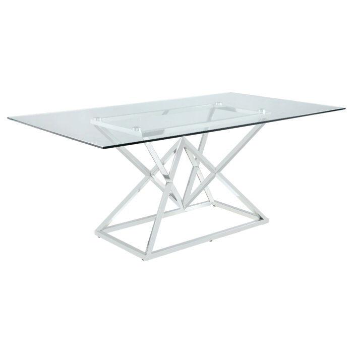 Beaufort Rectangular 71-inch Glass Top Dining Table Chrome product image