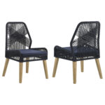 Nakia Woven Rope Dining Side Chairs Dark Navy (Set of 2) product image