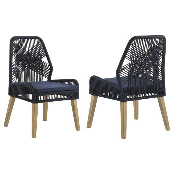 Nakia Woven Rope Dining Side Chairs Dark Navy (Set of 2) product image