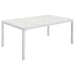 Athena Rectangular 64-inch Faux Marble Dining Table Chrome product image