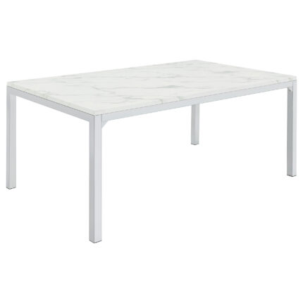 Athena Rectangular 64-inch Faux Marble Dining Table Chrome product image