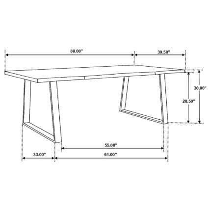 Ditman 80-inch Live Edge Dining Table Grey Sheesham product image