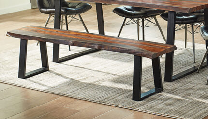 Ditman Live Edge Wood Dining Bench Grey Sheesham product image