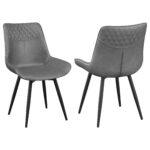 Brassie Upholstered Swivel Dining Side Chair Grey (Set of 2) product image