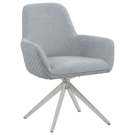 Abby Fabric Upholstered Swivel Dining Arm Chair Light Grey product image