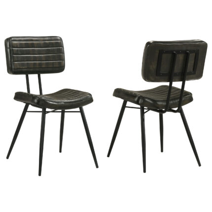 Misty Leather Upholstered Dining Chair Espresso (Set of 2) product image