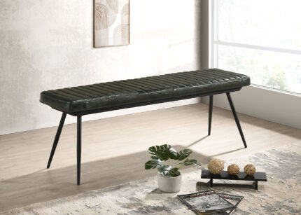 Misty Leather Upholstered Dining Bench Antique Espresso product image
