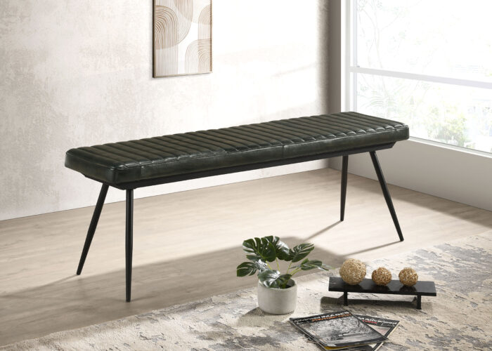 Misty Leather Upholstered Dining Bench Antique Espresso product image
