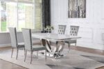 Kerwin 5-piece Rectangular Dining Table Set Grey and Chrome product image