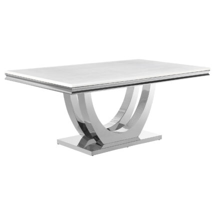 Kerwin Rectangular 71-inch Stone Top Dining Table White product image