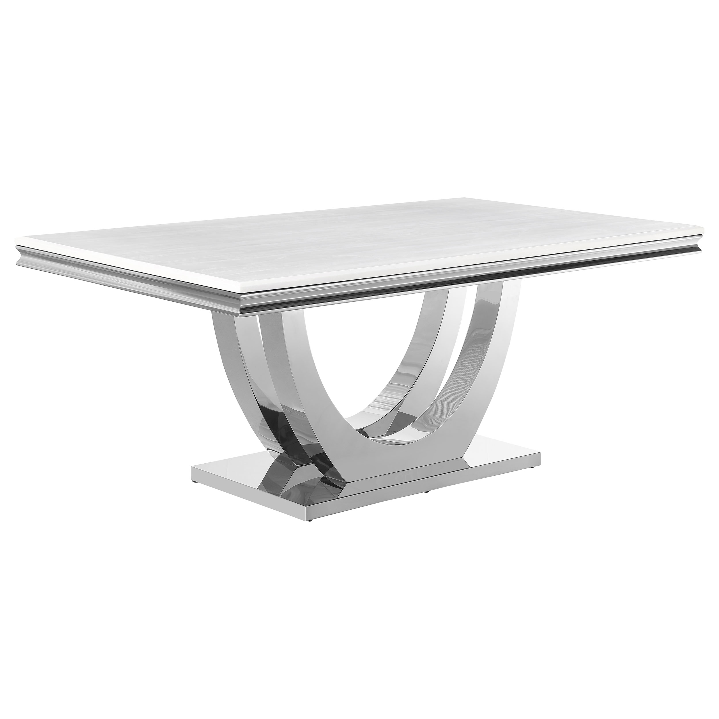 Kerwin Rectangular 71-inch Stone Top Dining Table White Kerwin Rectangular 71-inch Stone Top Dining Table White product image