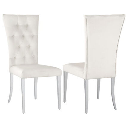 Kerwin Velvet Upholstered Dining Side Chair White (Set of 2) product image