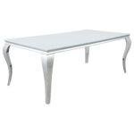 Carone Rectangular 81-inch Glass Top Dining Table White product image