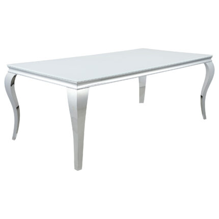 Carone Rectangular 81-inch Glass Top Dining Table White product image