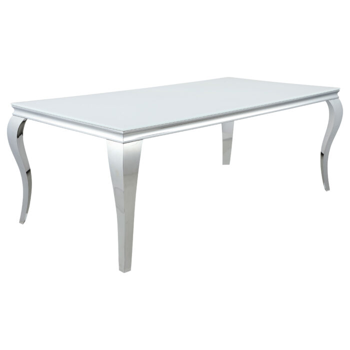 Carone Rectangular 81-inch Glass Top Dining Table White product image