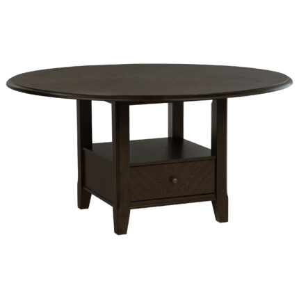 Twyla 60-inch Round Dining Table with Drawer Dark Cocoa product image