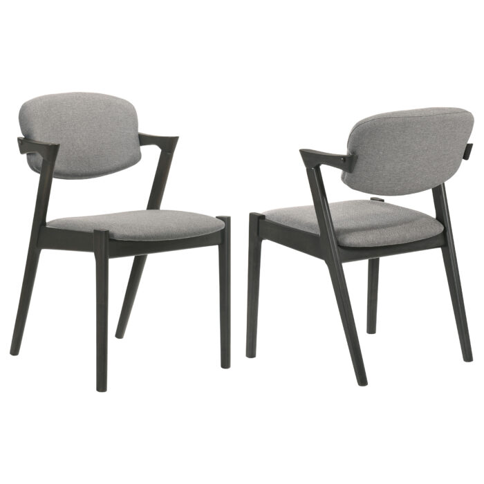 Stevie Padded Wood Dining Arm Chair Black (Set of 2) product image