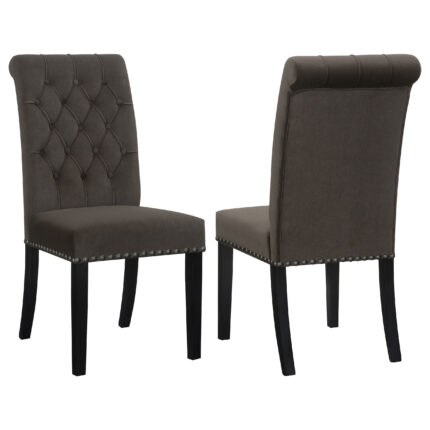 Alana Velvet Upholstered Dining Side Chair Brown (Set of 2) product image