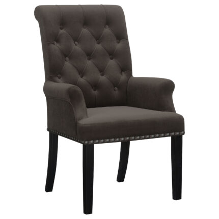 Alana Velvet Upholstered Dining Arm Chair Brown product image