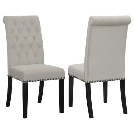 Alana Velvet Upholstered Dining Side Chair Sand (Set of 2) product image